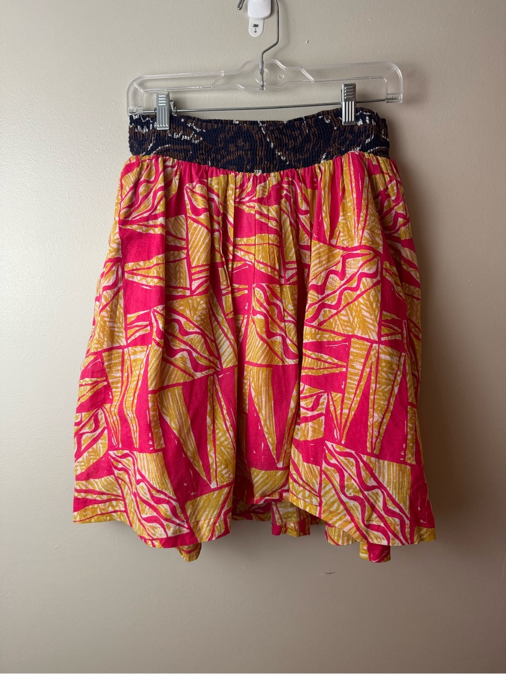 Anthropologie Vanessa Virginia Boho Geometric Cotton Blend Mini Skirt Size 6